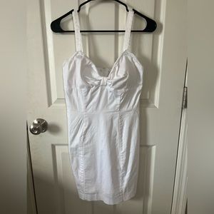 white mini dress with bow
